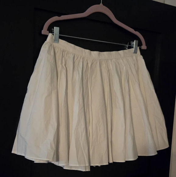 Free People Gaia Optic White Mini Skater Skirt Pleated Casual - Picture 11 of 13